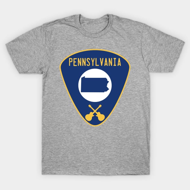 Pennsylvania Guitar Pick T-Shirt by fearcity